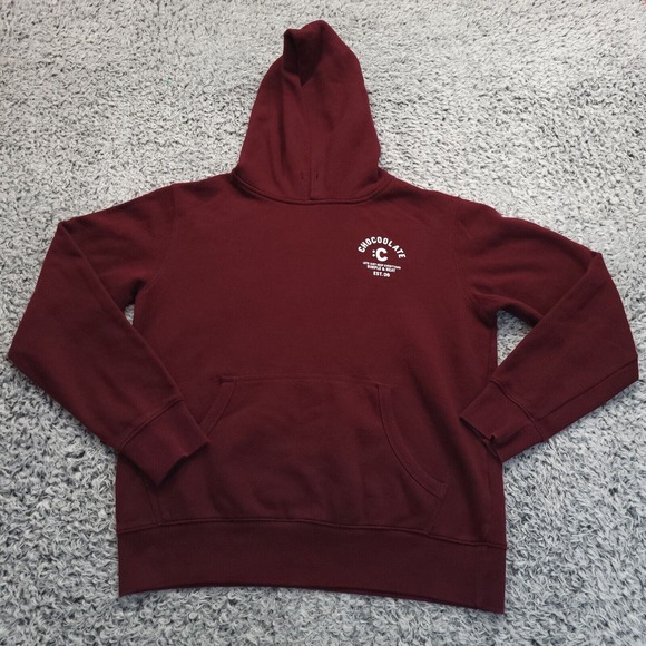 Farfetch Chocoolate Hoodie Men Medium Dark Red Sweatshirt Casual Lounge Fleece - Picture 1 of 7